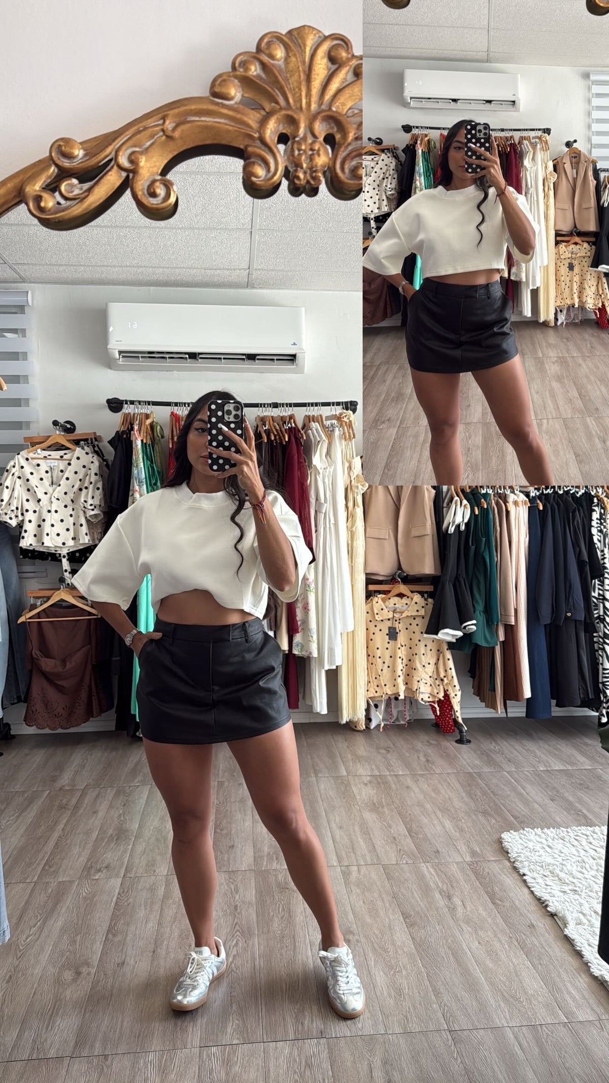 Leather skort