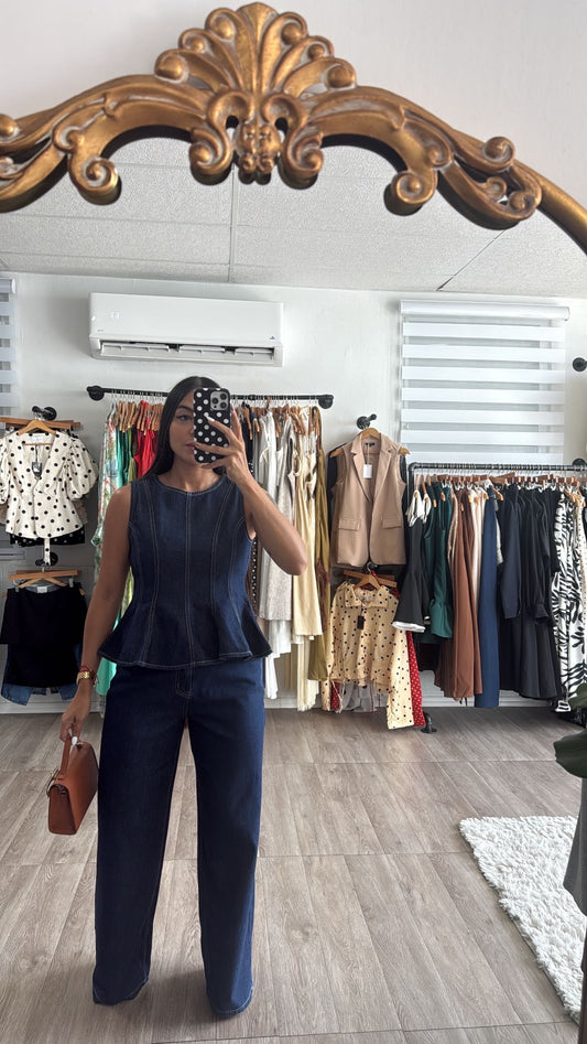 Índigo Peplum set