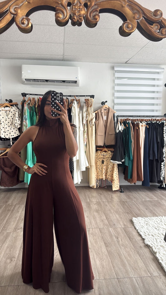 Choco Halter Neck Jumpsuit