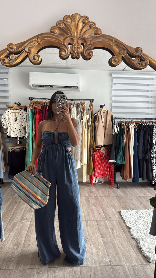 Denim Cut out Jumpsuit