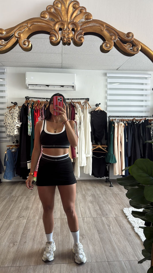 Black and white Skort Set