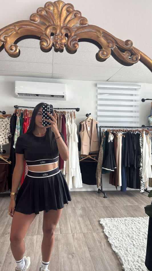 Black skort set