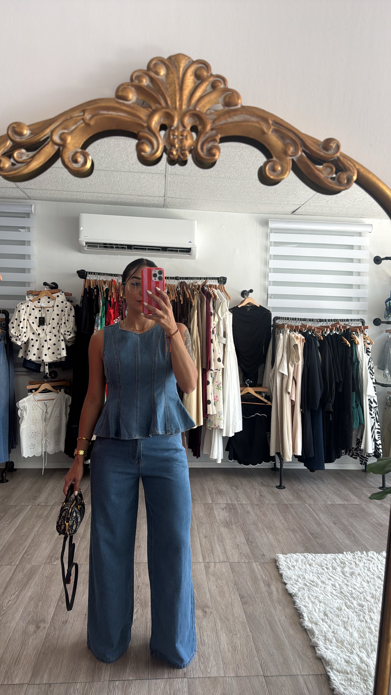 Denim Peplum set Restock