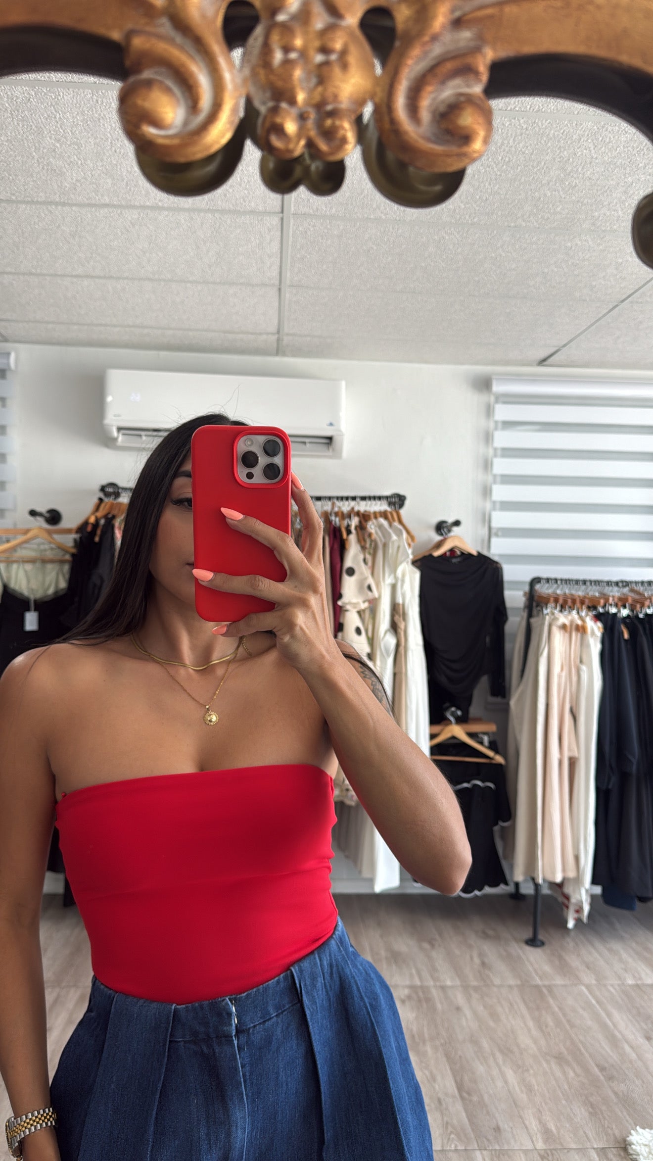 Red Sleaveless Crop top