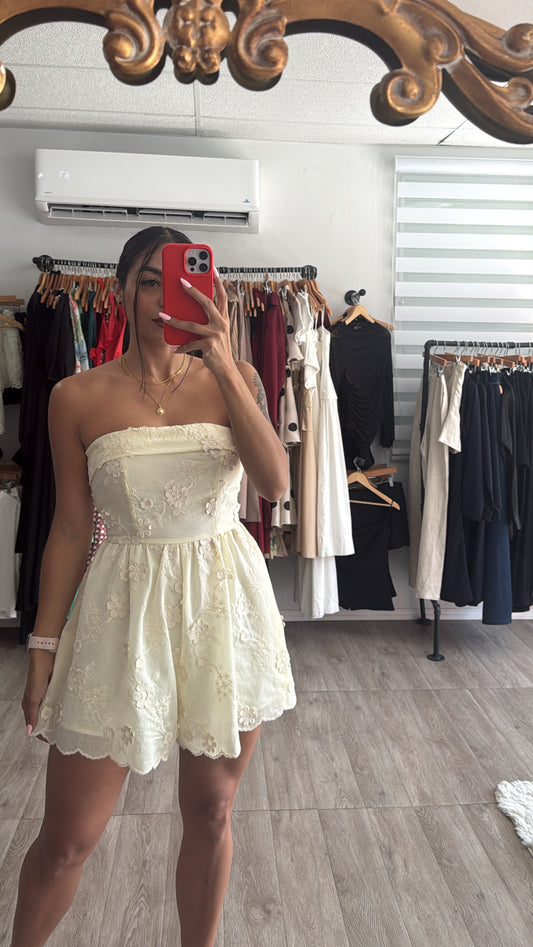 Flower pastel Yellow Romper