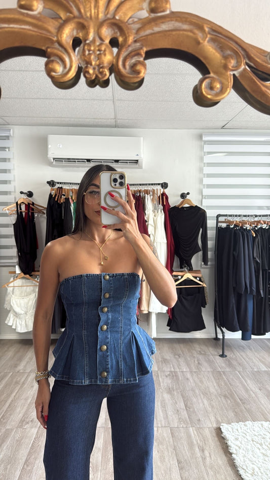 Denim Tube Top