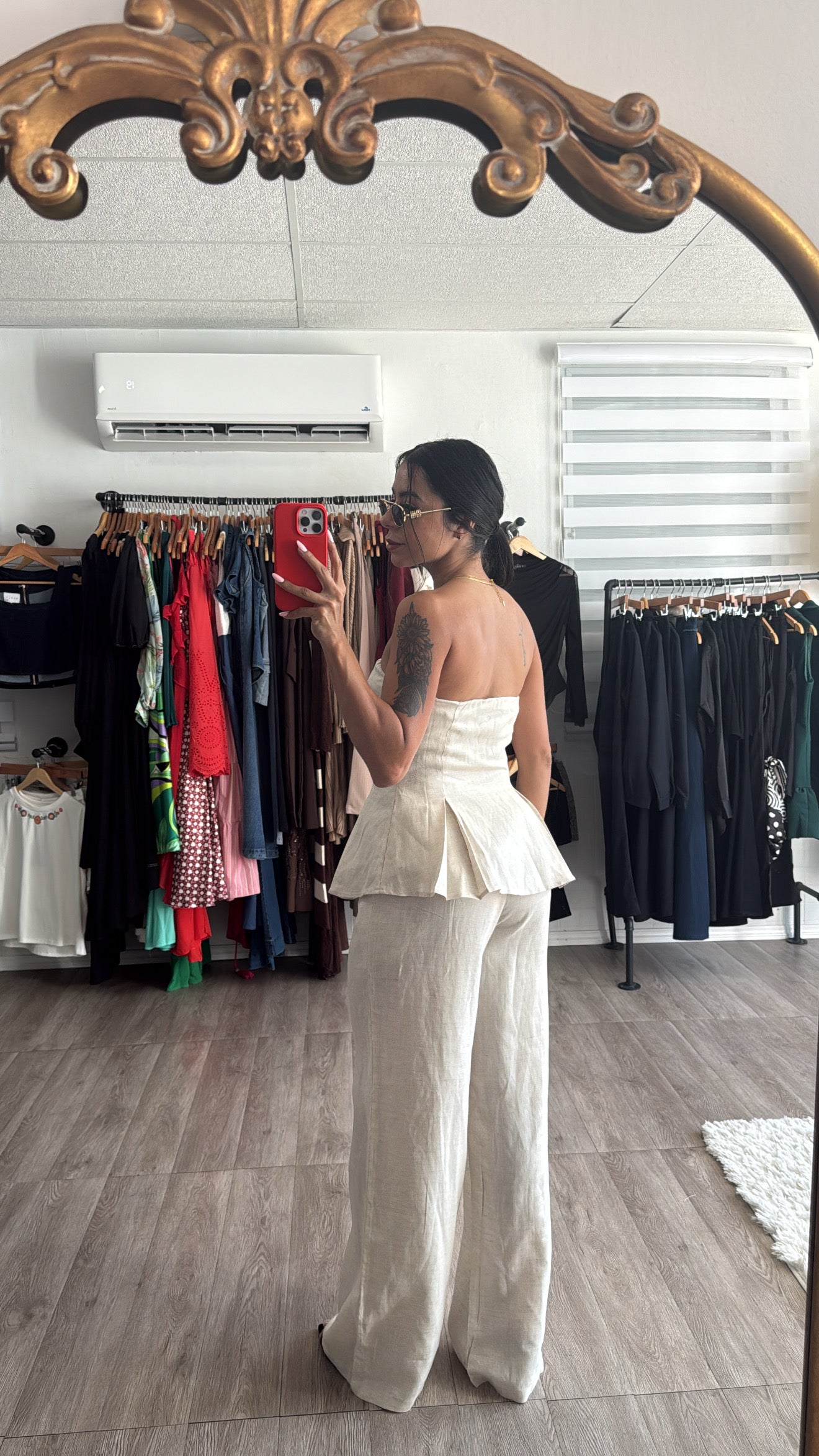Linen Peplum Set