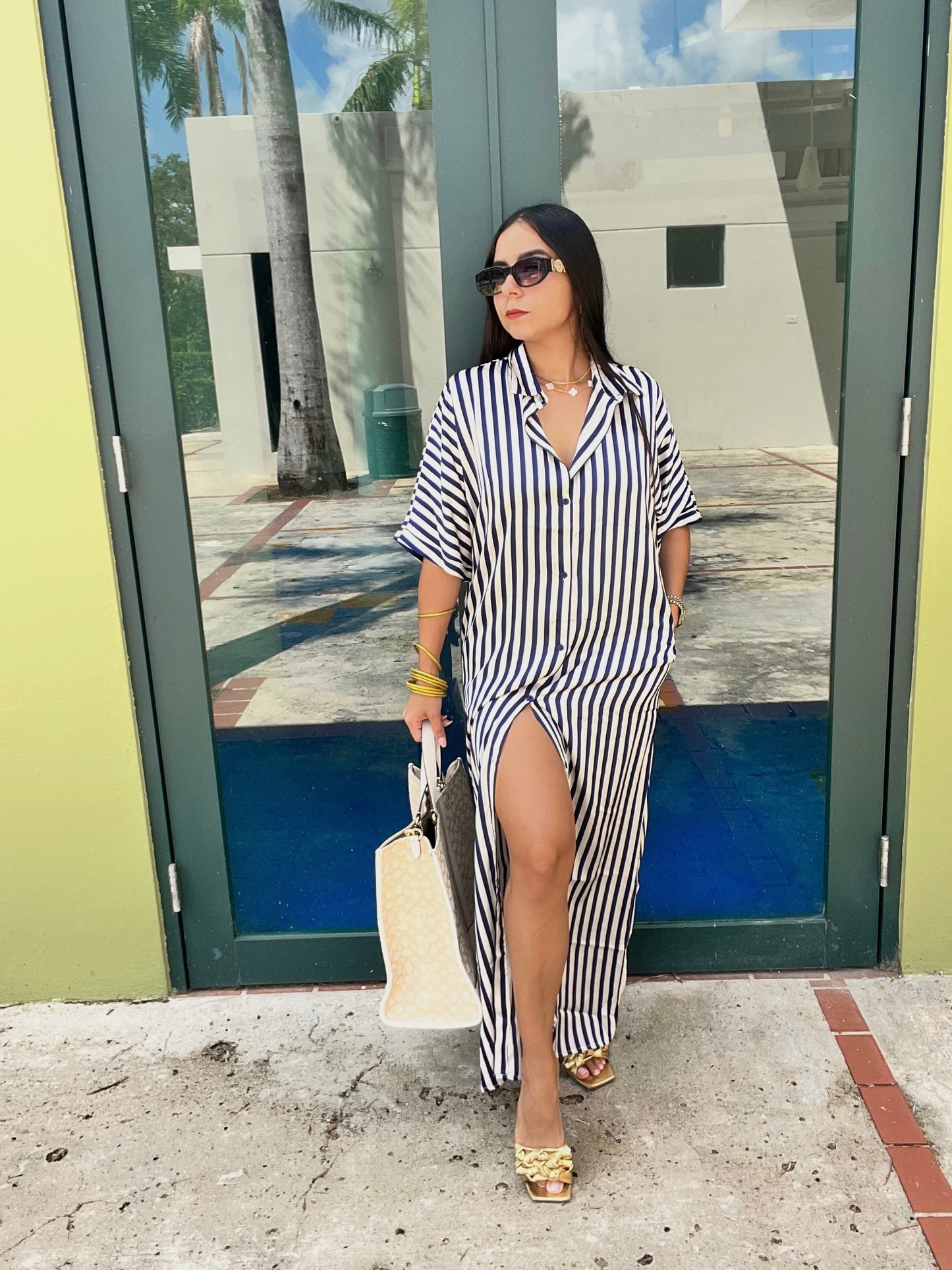 Stripe Button Dress