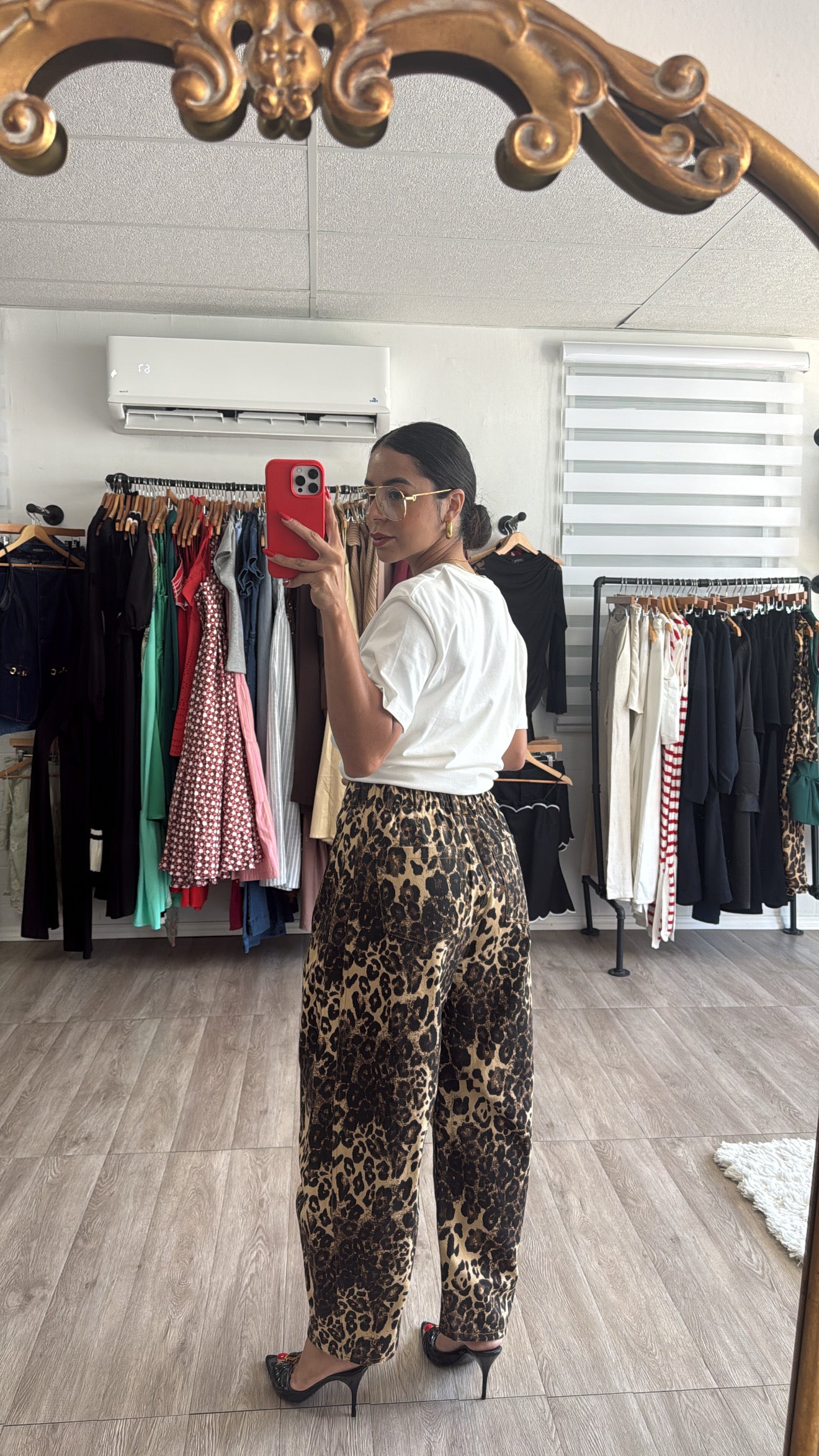 Denim Leopard pants