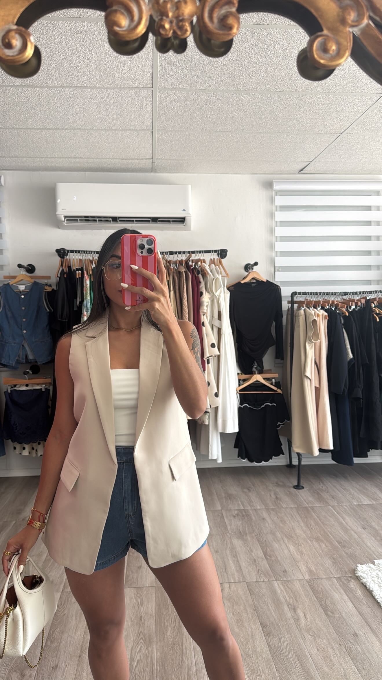 Nude Blazer Vest