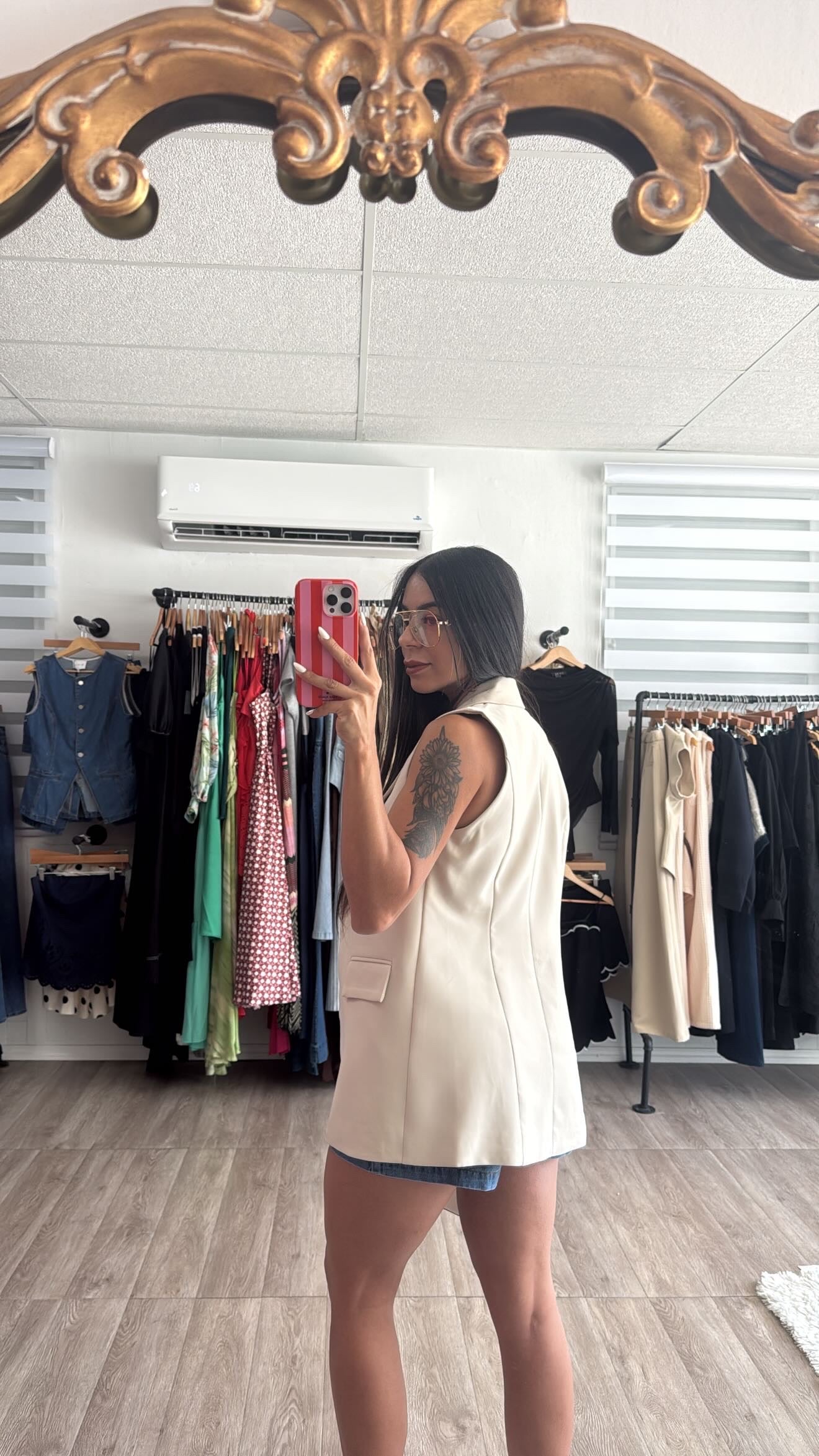 Nude Blazer Vest