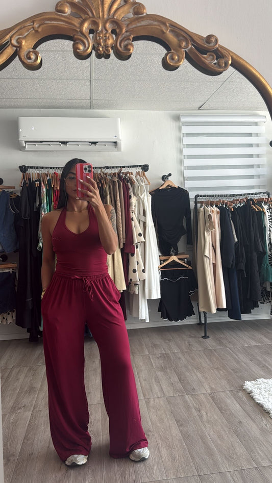 Burgundy Lanies Comfy set