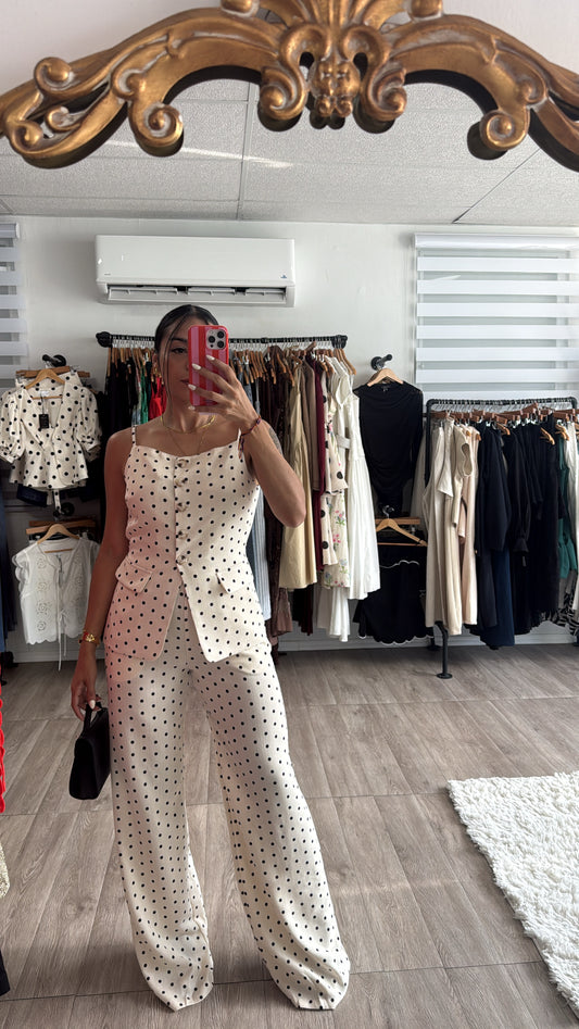 Polka dot Vest set