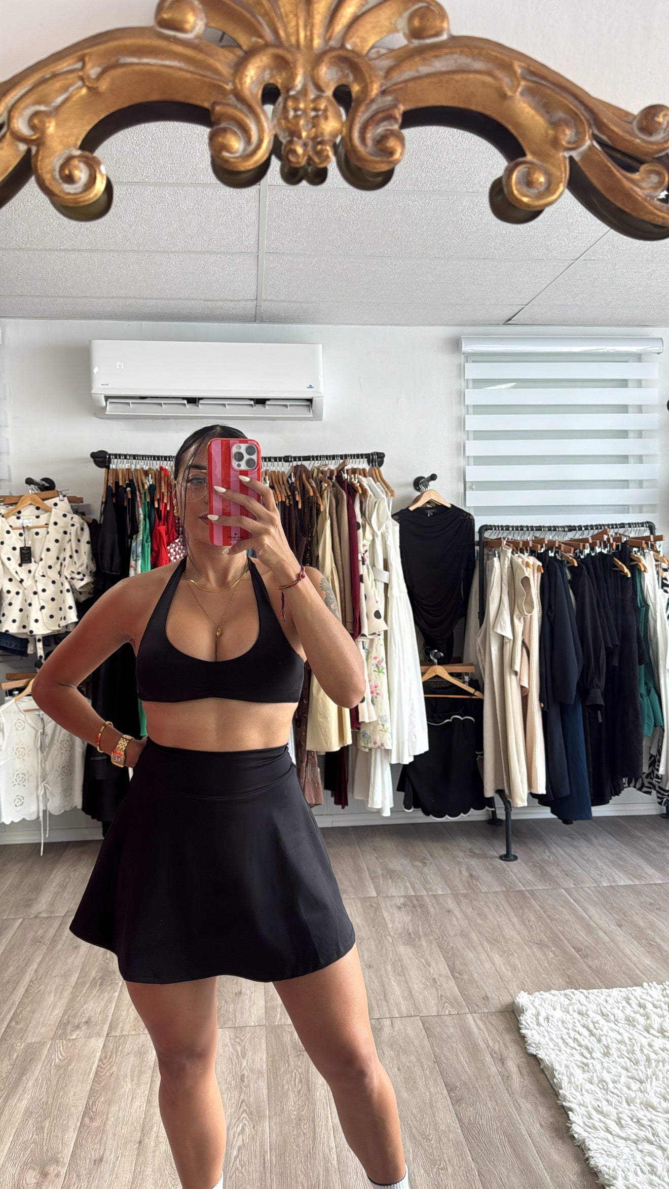 Alo skort set in black