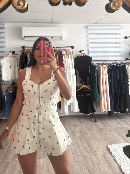 Dot Denim romper