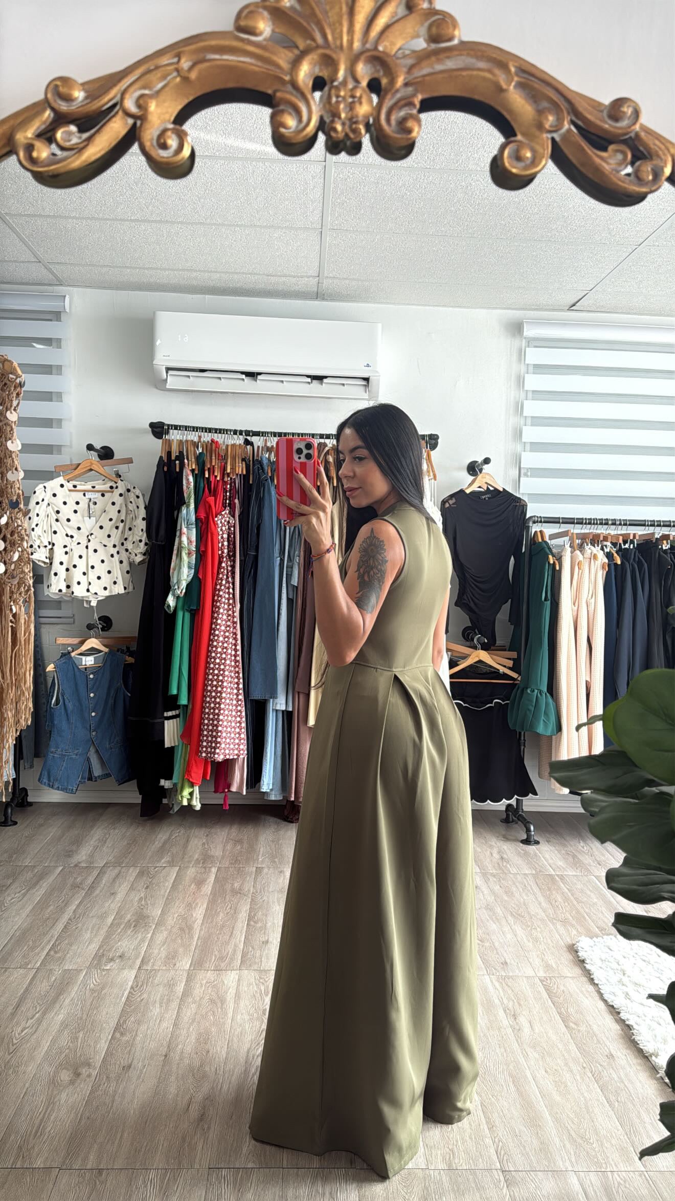 Wide Leg olive Jumpsuit