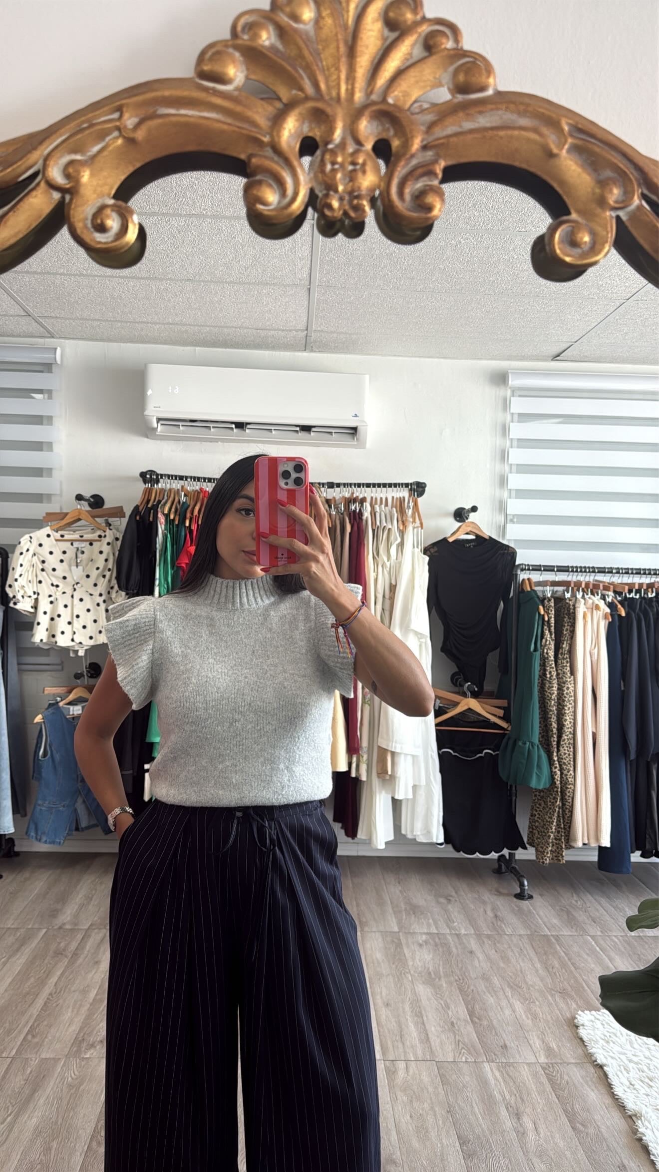Gray Sweater Blouse