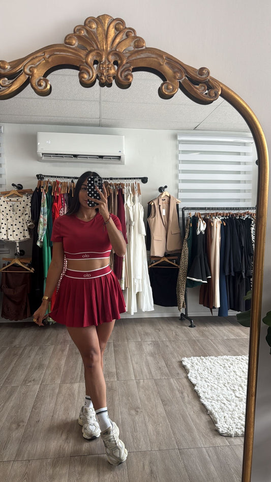 Burgundy Skort Set