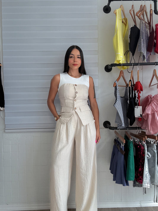 Contrast vest set