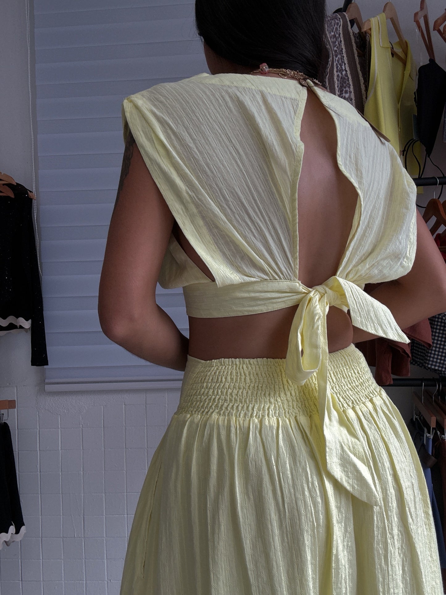 Pastel Yellow Skirt set