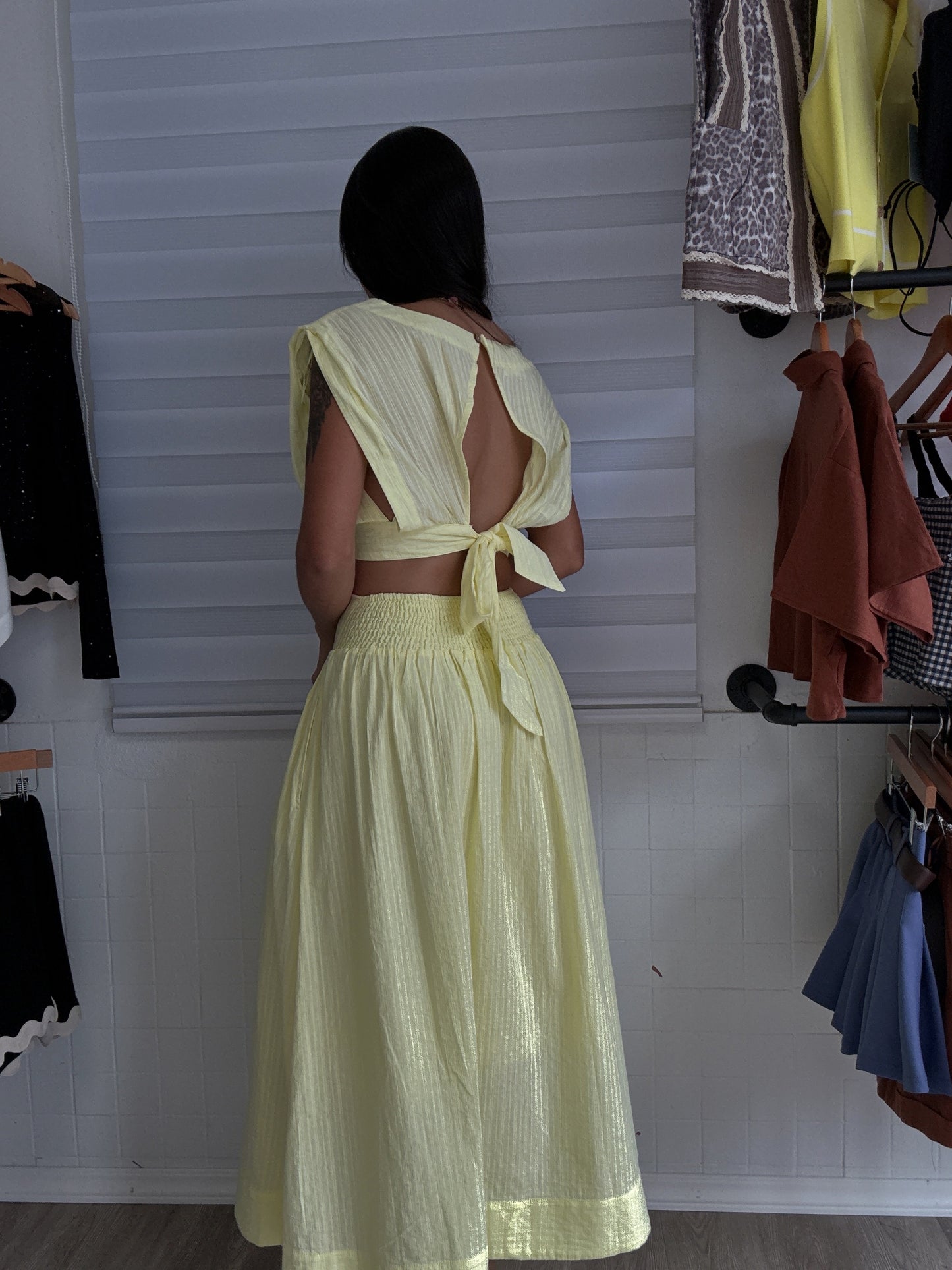 Pastel Yellow Skirt set