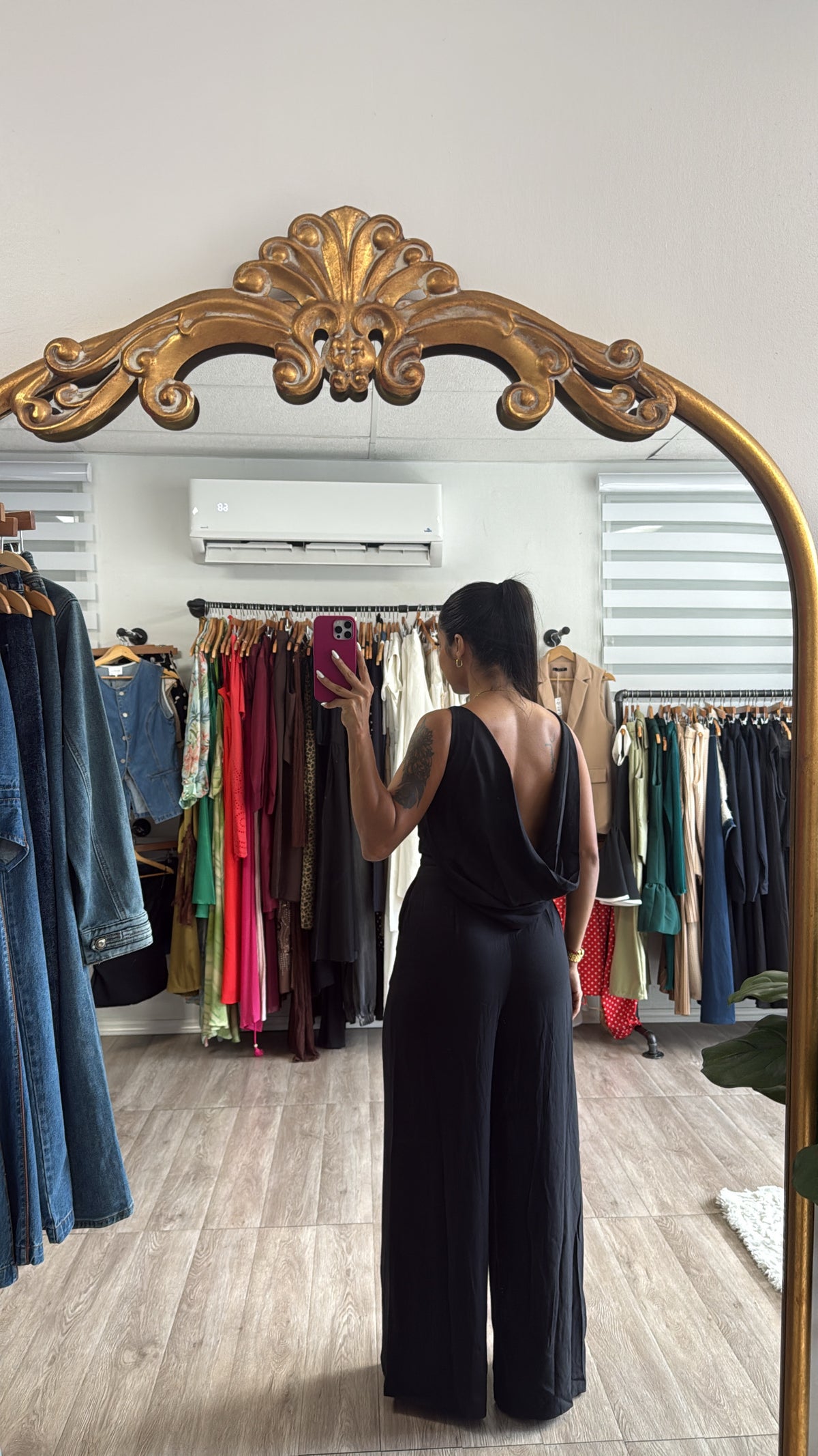Black Open  Back Jumpsuit