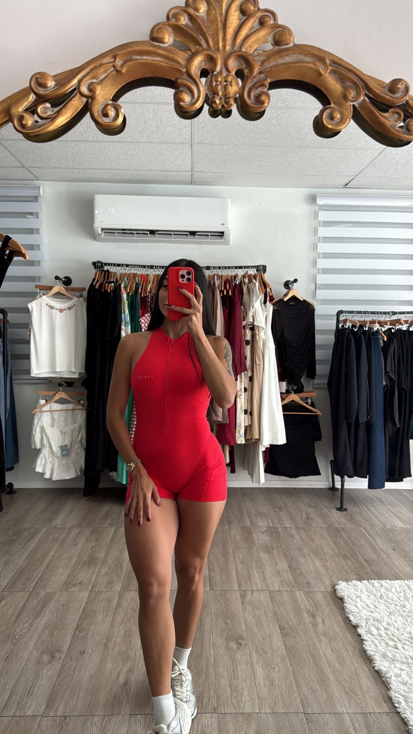 Red active romper