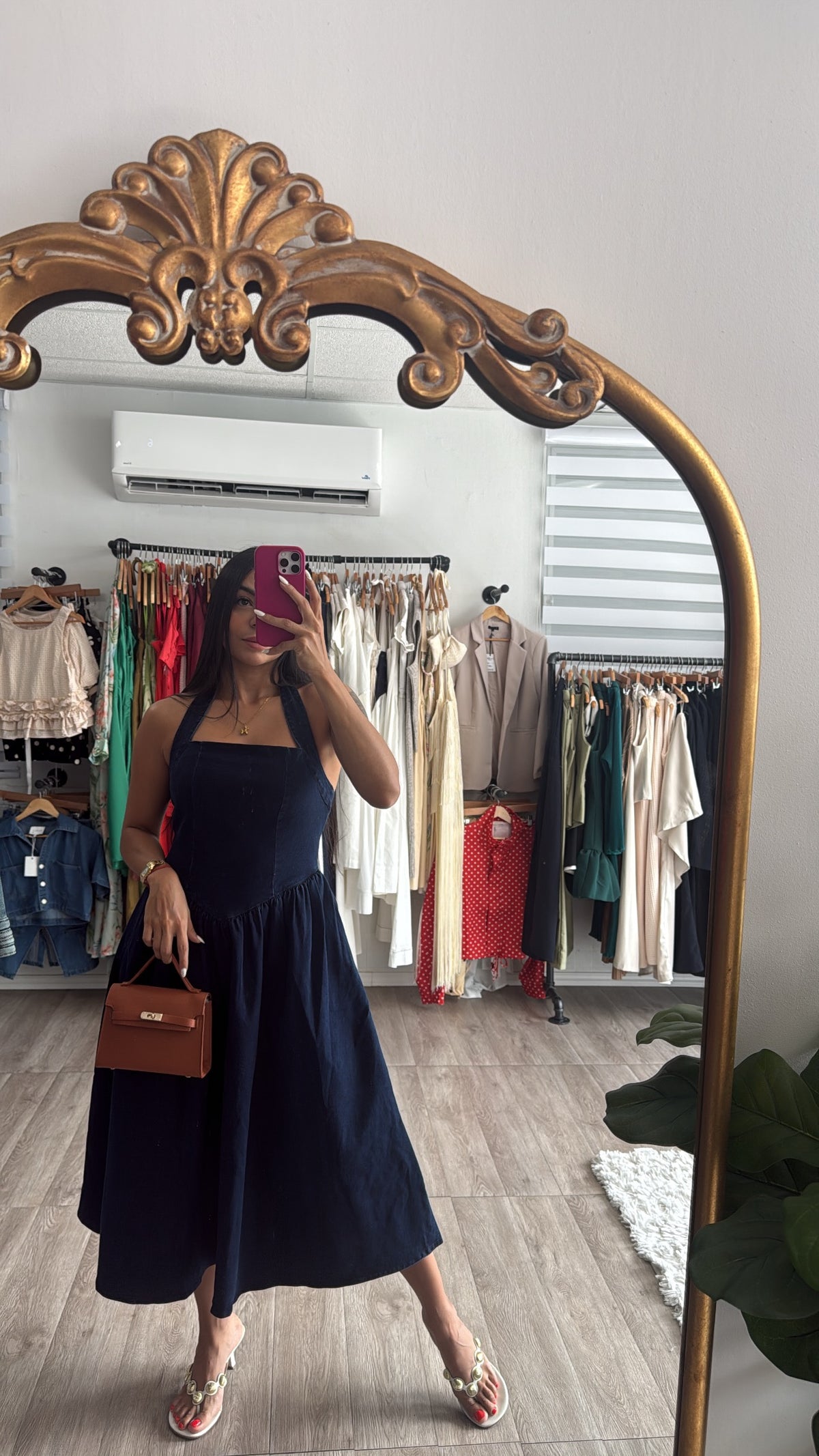Halter corset Denim dress