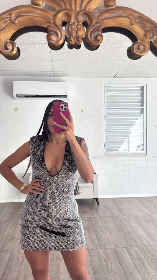 Embelished mini dress