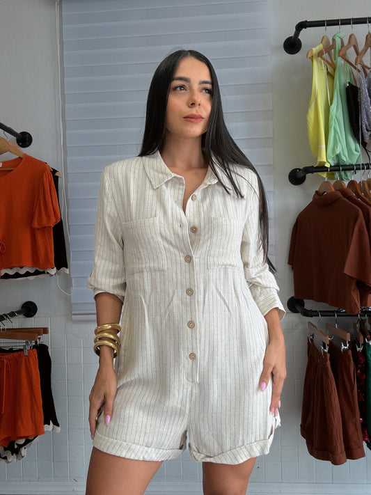 Stripe Linen Romper