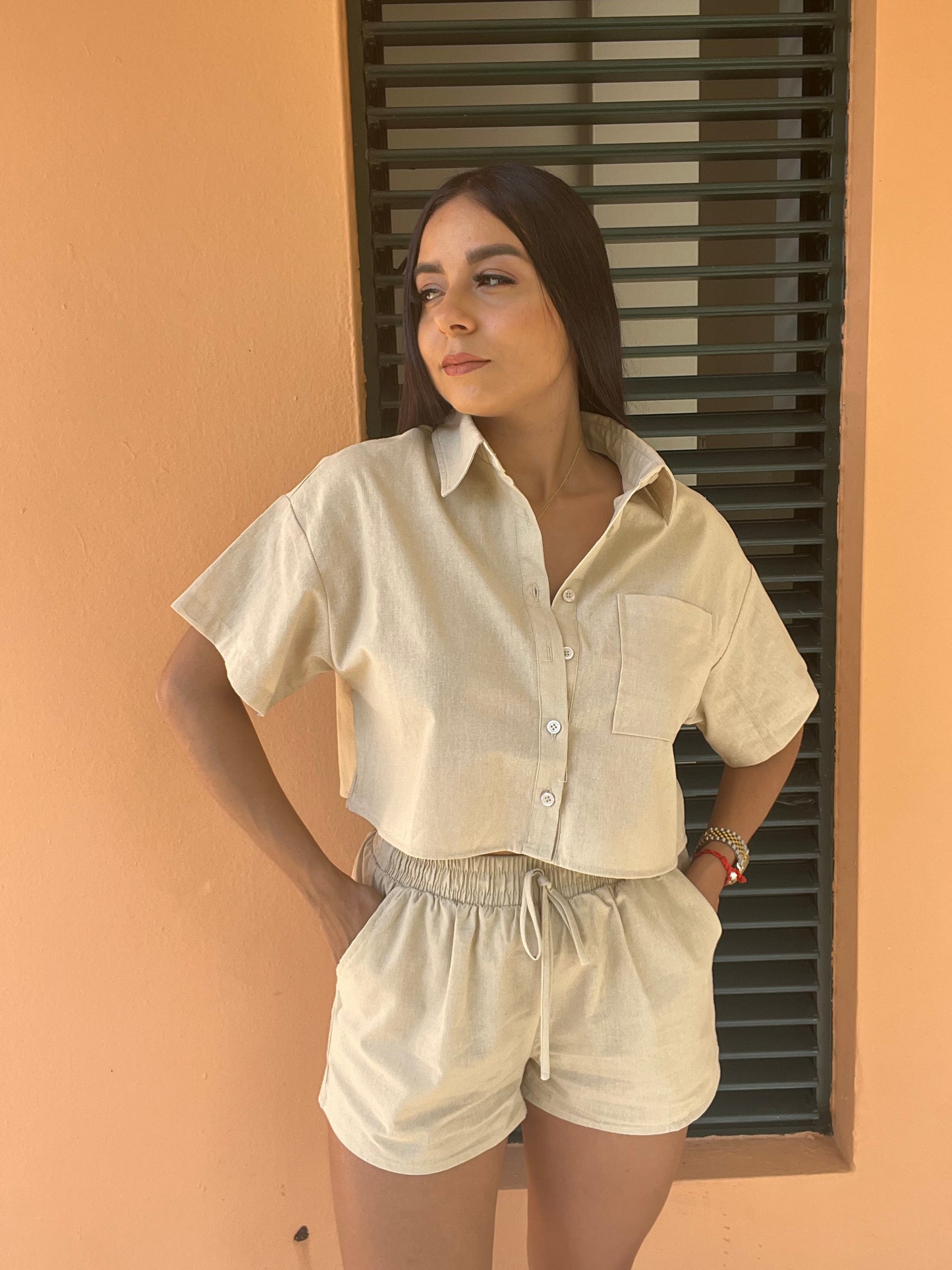 Nude Linen Set