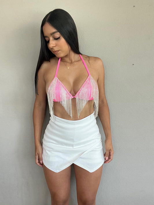 White spandex skort