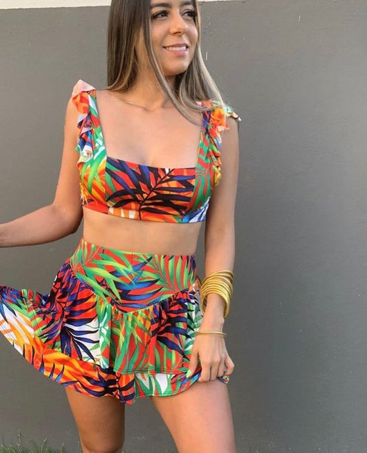 Palm Skirt Set