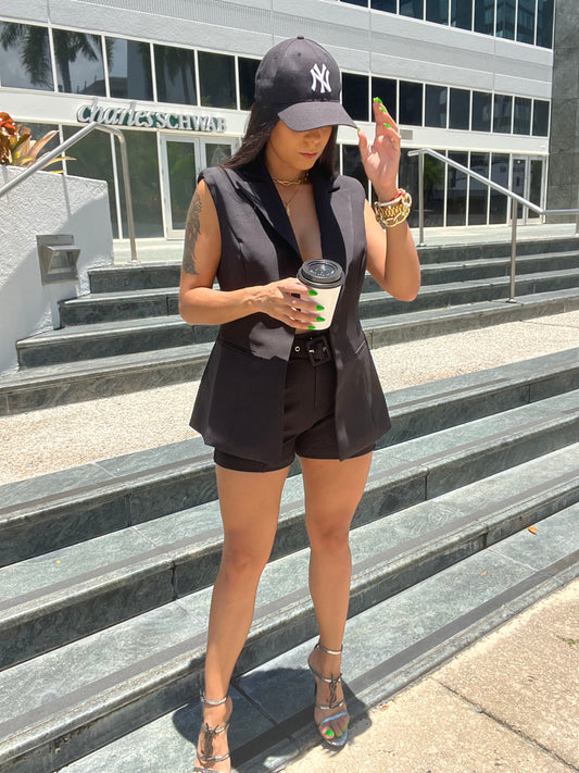 Black short set