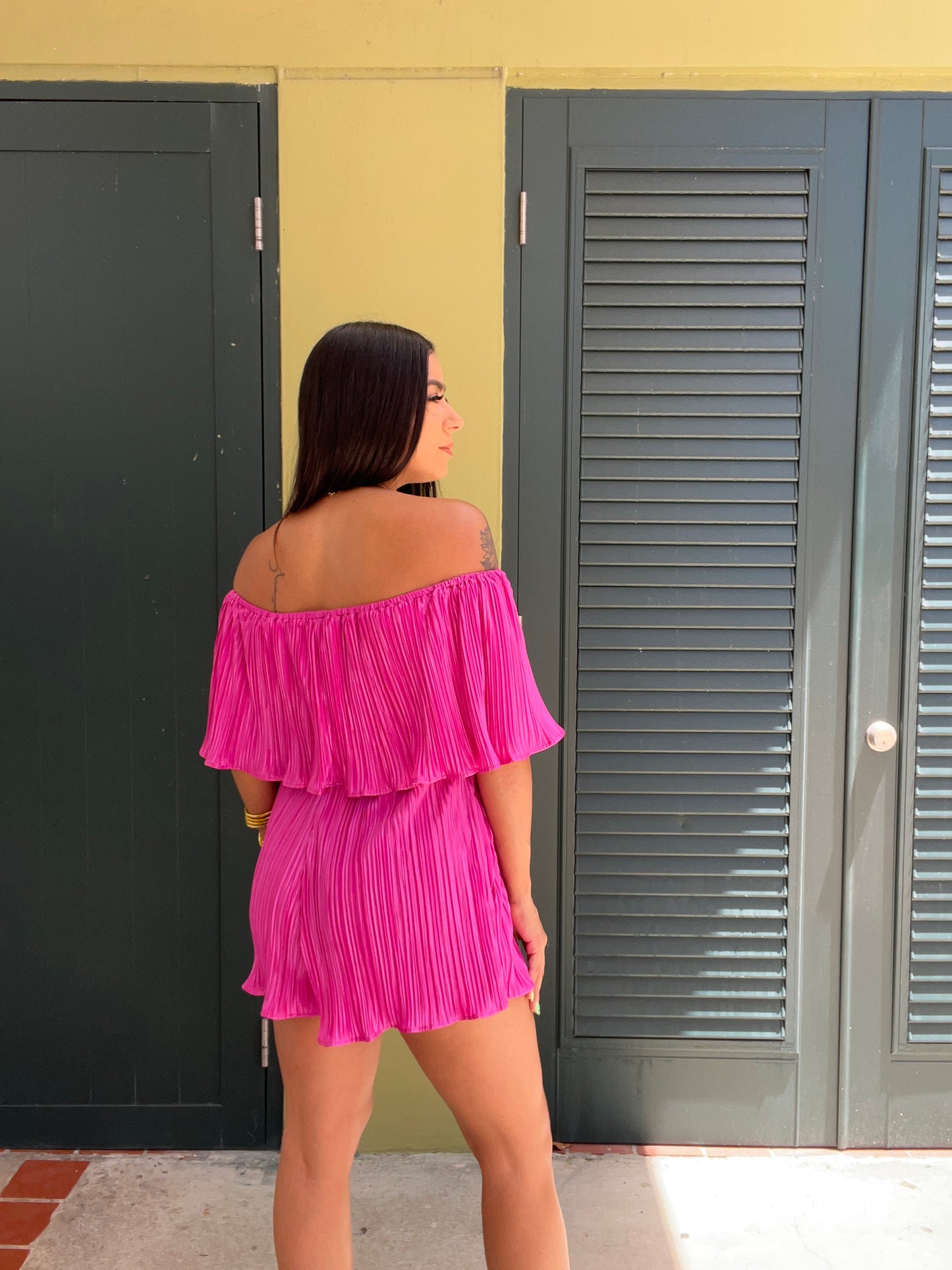 Pleated Pink Romper