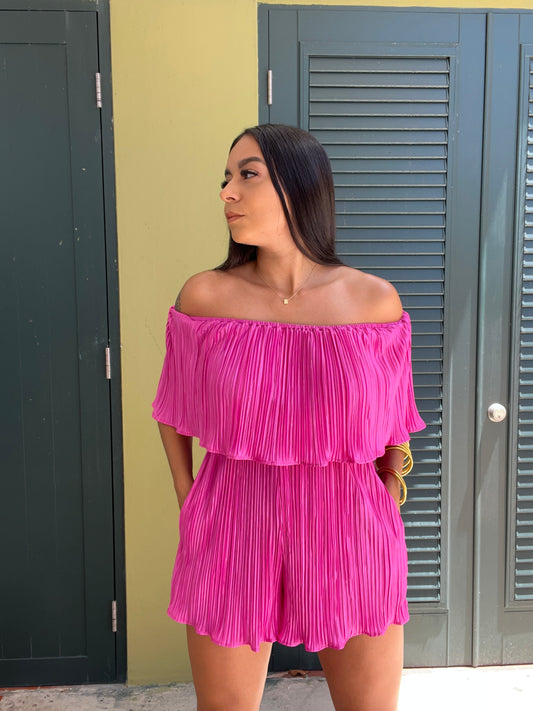 Pleated Pink Romper