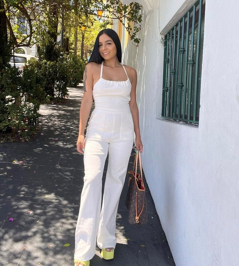 White Long Romper