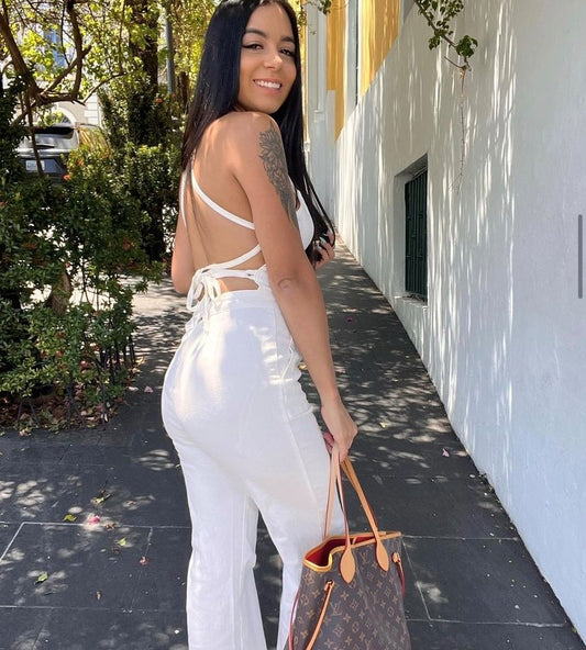 White Long Romper